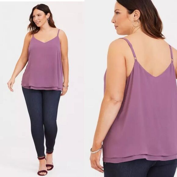 Torrid Dusty Purple Sophie Chiffon Double Layer Cami 3X - Picture 1 of 6
